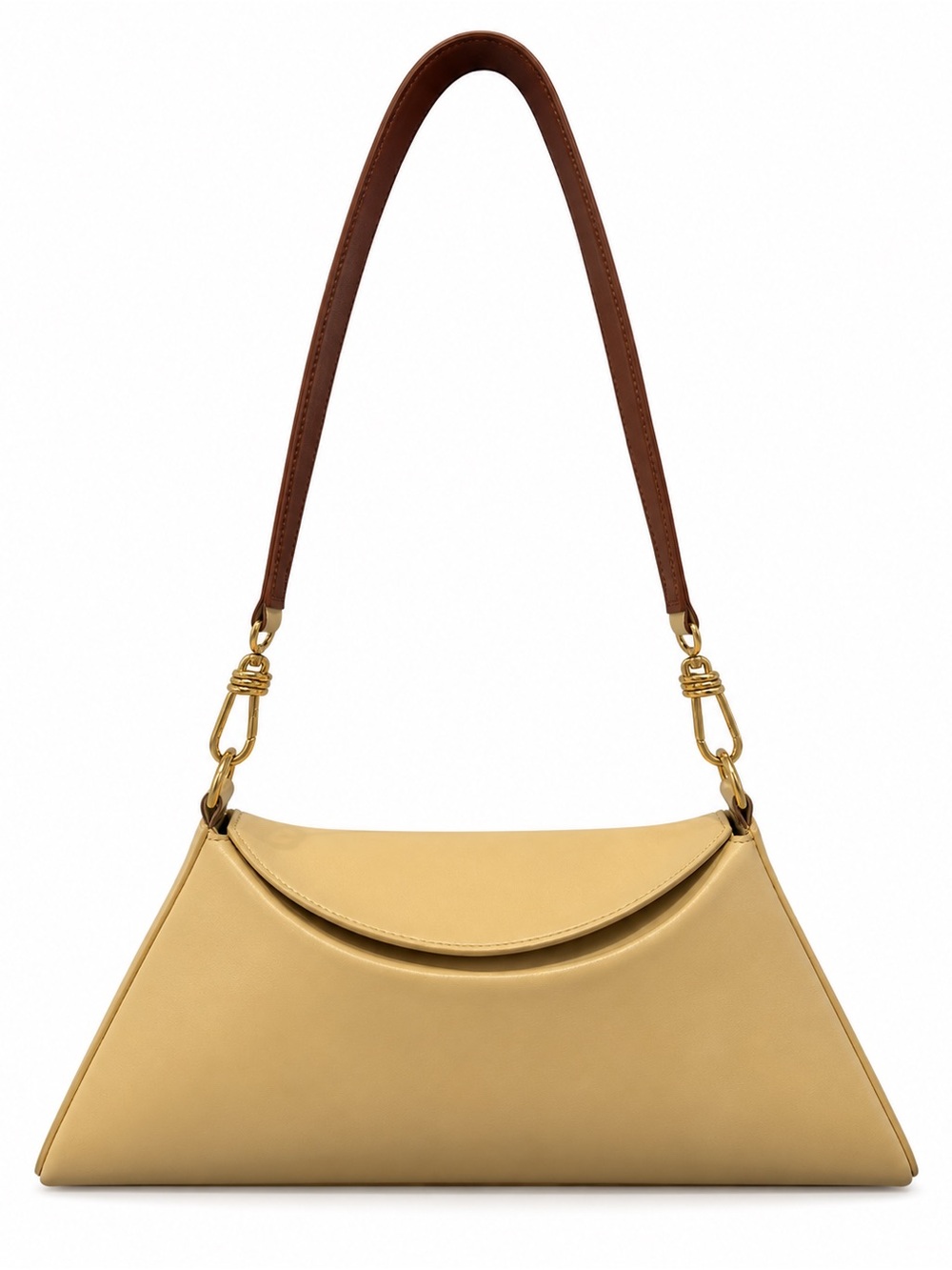 Nanushka Beige Shoulder Bag with Brown Strap